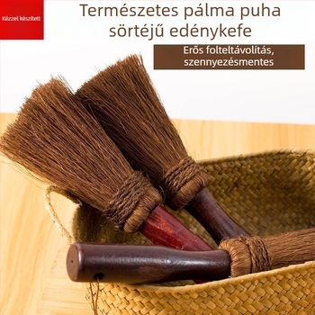 Nagy piros fogantyújú fazékecset pálma rostból
