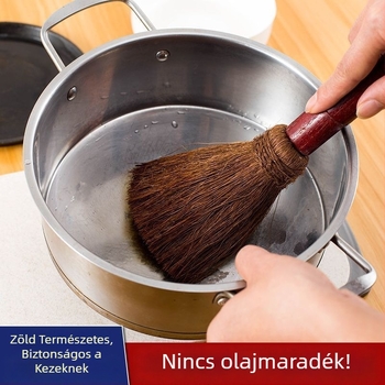 Nagy piros fogantyújú fazékecset pálma rostból