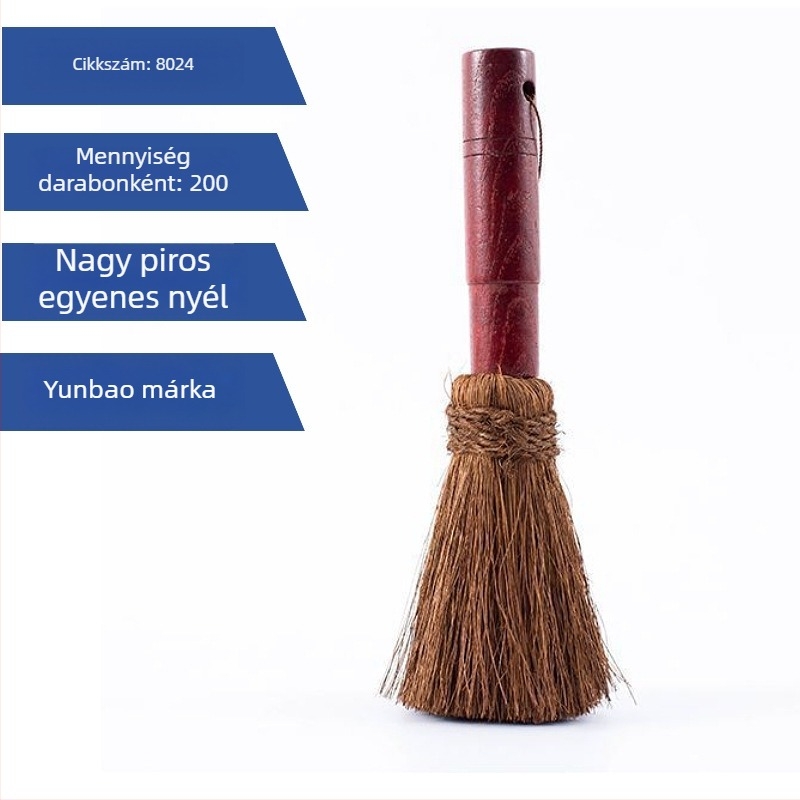 Nagy piros fogantyújú fazékecset pálma rostból