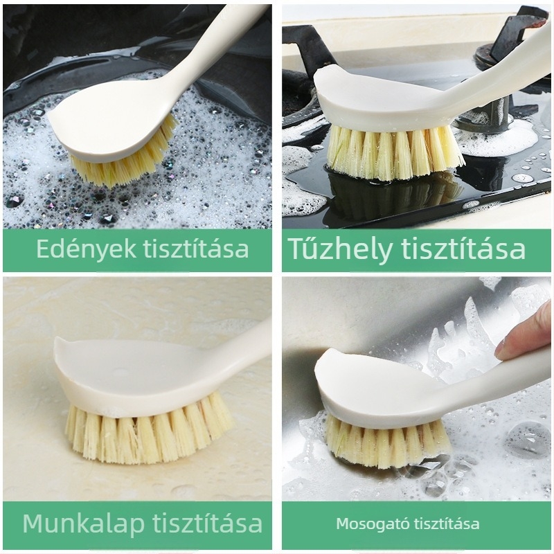Miaojie hosszú nyelű fazékecset szizálrostból – konyhai tisztító ecset