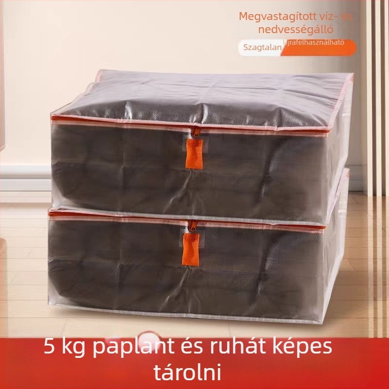 Pacra ágyneműtároló zsák, nagy kapacitású, porvédett, átlátszó ablakkal, ideális téli és tavasz–őszi ágyneműkhöz és pehelykabátokhoz