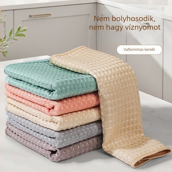 Mikroszálas tisztító kendő, nedvszívó, szöszmentes, megerősített, konyhához, padlóhoz, üveghez és asztalokhoz