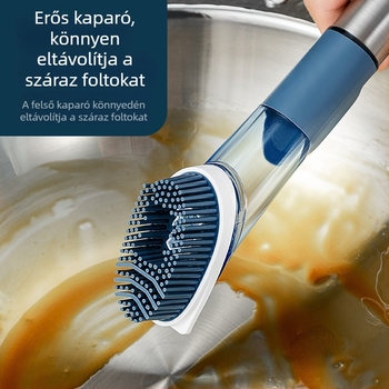 Hosszú nyelű edény- és mosogatókefe szivaccsal