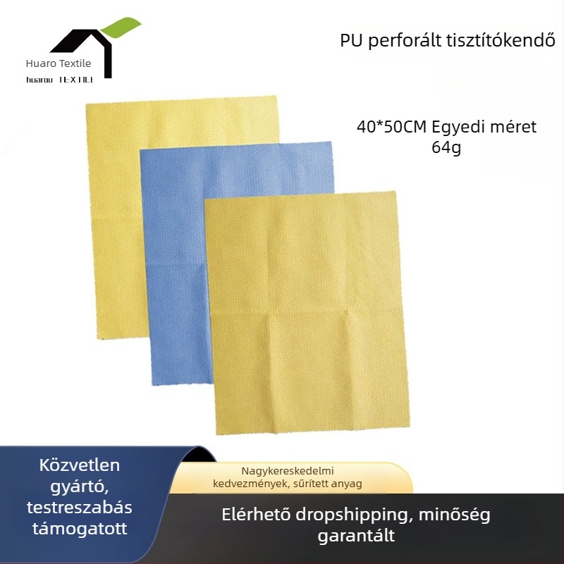 Perforált nemszövött PU autótisztító kendő, nedvszívó mikroszálas kendő üveghez és autómosáshoz