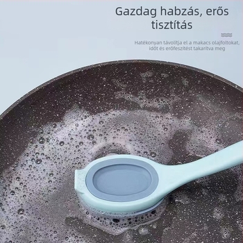 Hosszú nyeletű fazekas kefe, szilikon edénytisztító ecset, mindent egyben konyhai tisztító eszköz fazekakhoz, nem karcolja a fazekat, eltávolítja a foltokat