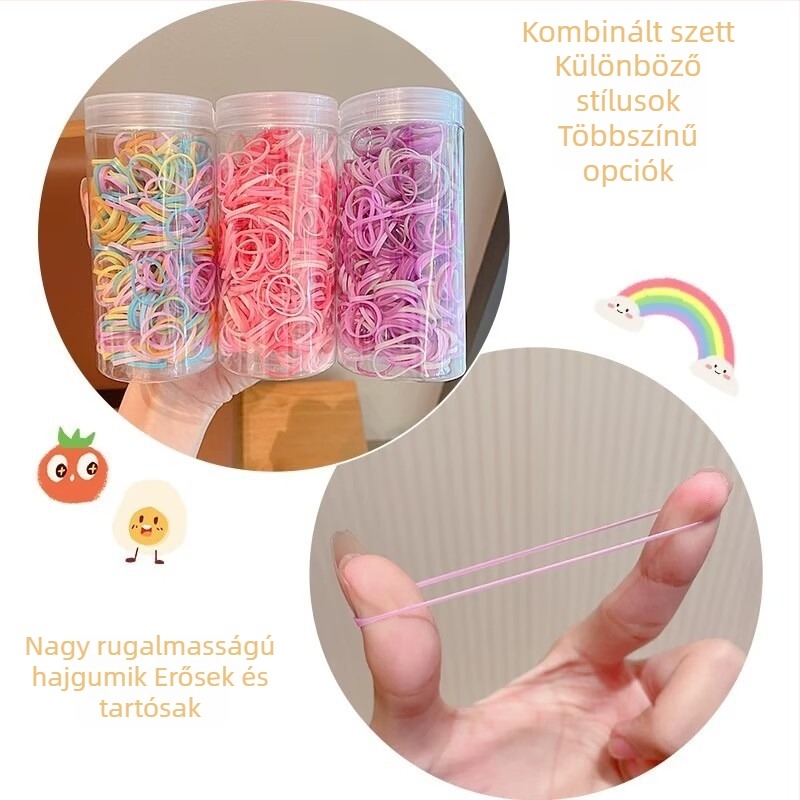500 darab baba hajgumi, fekete elasztikus gyűrűk, kis egyszer használatos gyűrűk, megvastagított, nagy rugalmasságú hajgumik