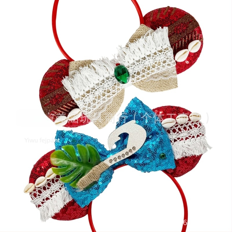 Moana témájú Mickey-fülfejpánt Heihei csirke dekorációval, hajkiegészítő gyerekeknek