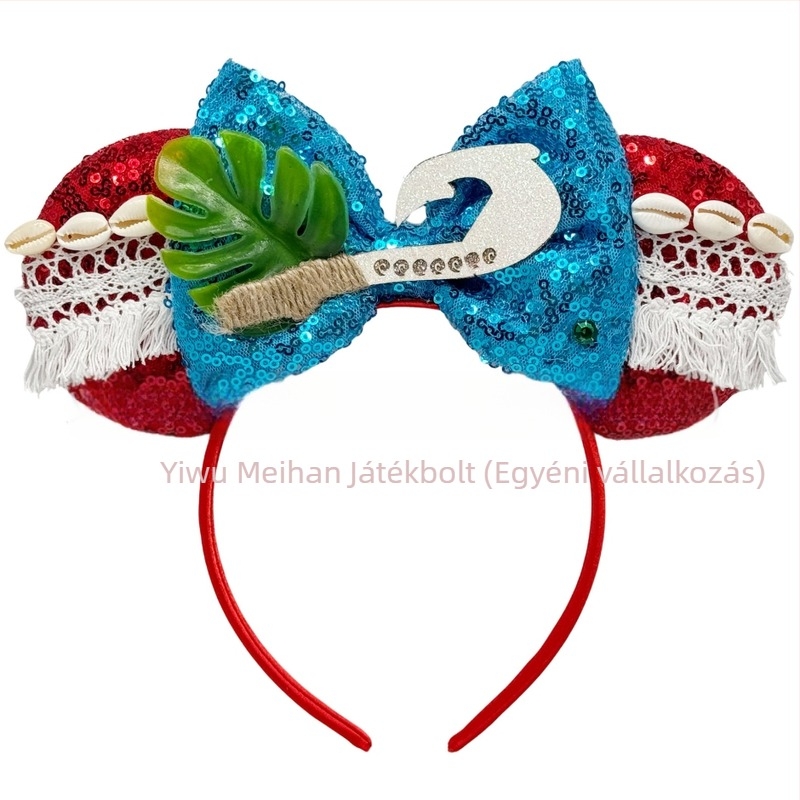 Moana témájú Mickey-fülfejpánt Heihei csirke dekorációval, hajkiegészítő gyerekeknek