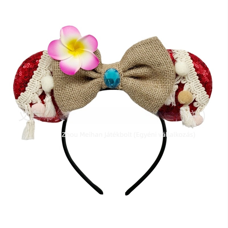 Moana témájú Mickey-fülfejpánt Heihei csirke dekorációval, hajkiegészítő gyerekeknek