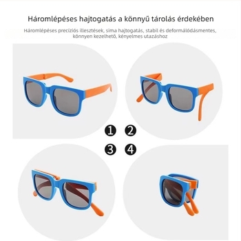 Gyerekeknek összecsukható napszemüveg UV400 védellemmel, kiváló élesség, ultra könnyű kis keret