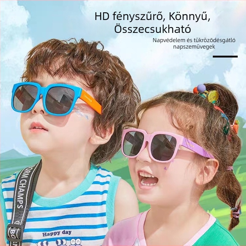 Gyerekeknek összecsukható napszemüveg UV400 védellemmel, kiváló élesség, ultra könnyű kis keret
