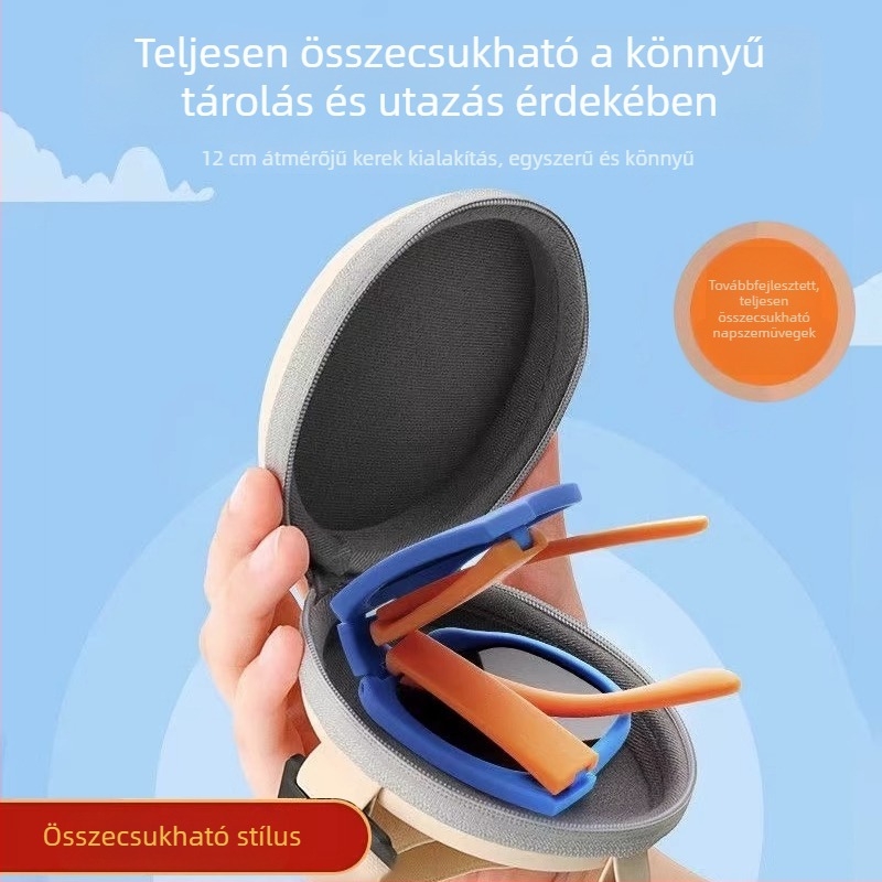 Gyerekeknek összecsukható napszemüveg UV400 védellemmel, kiváló élesség, ultra könnyű kis keret