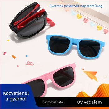 Gyerekeknek készült összecsukható, kényelmes polarizált napszemüveg mesefigurás dizájnnal, UV védelem