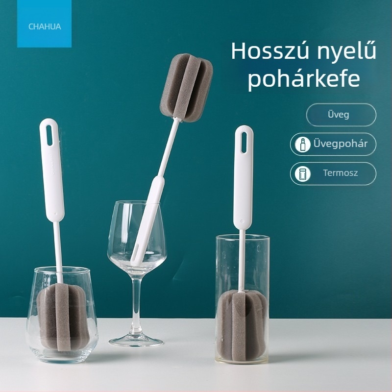 Camellia pohárkefe hosszú nyéllel, alapos tisztítás, teafoltok eltávolítása, poharakhoz és cumisüvegekhez