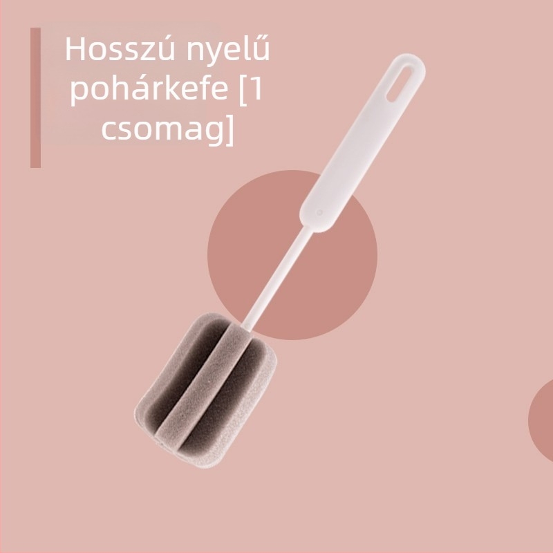 Camellia pohárkefe hosszú nyéllel, alapos tisztítás, teafoltok eltávolítása, poharakhoz és cumisüvegekhez