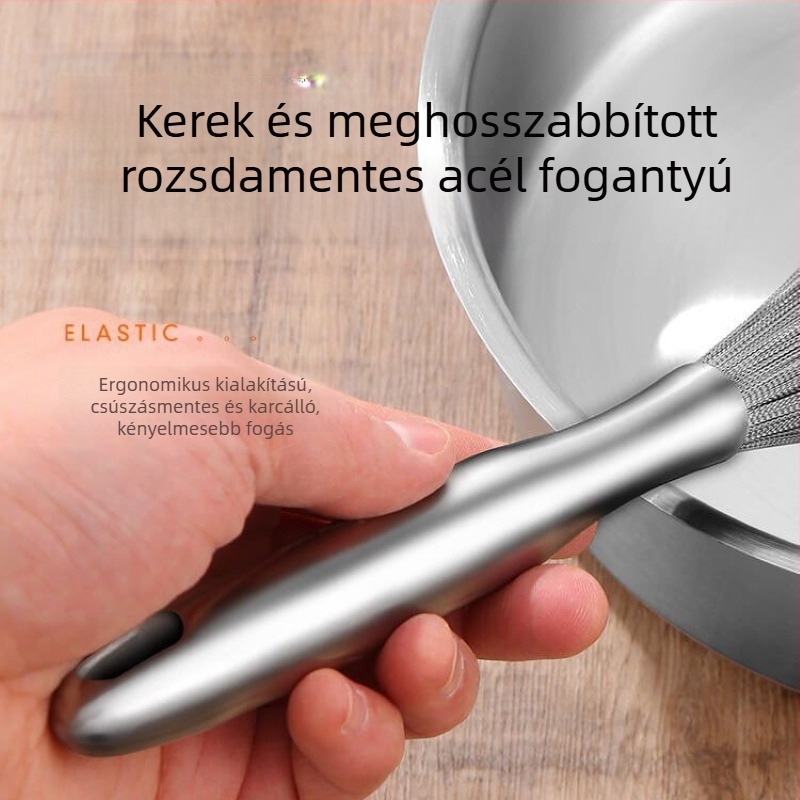 304 rozsdamentes acél edények tisztító keféje akasztónyílással