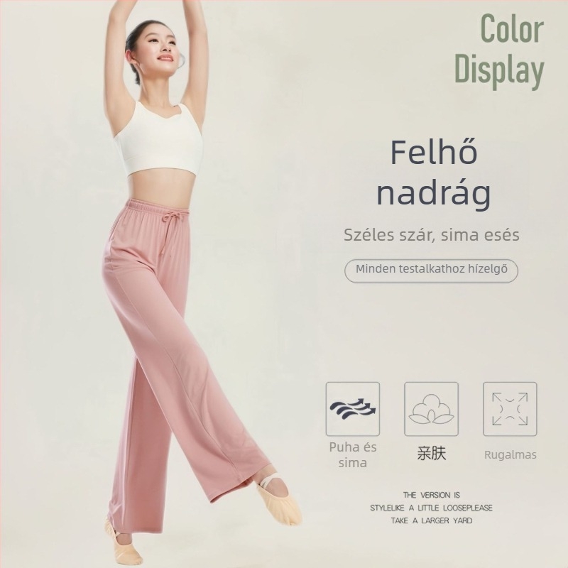 Táncpantalon klasszikus és modern tánchoz, laza, széles szárú nadrág, próbára szánt ruházat, testművészet és etnikai tánc jelmez