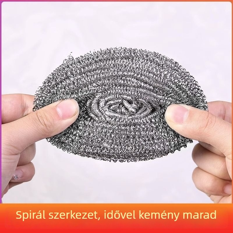 Rozsdamentes acél tisztítógolyó edényekhez és fazekakhoz, konyhai súroló