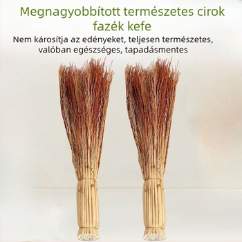 Ősi, kézzel készített fazekak és edények mosóecset, konyhai tisztító eszköz
