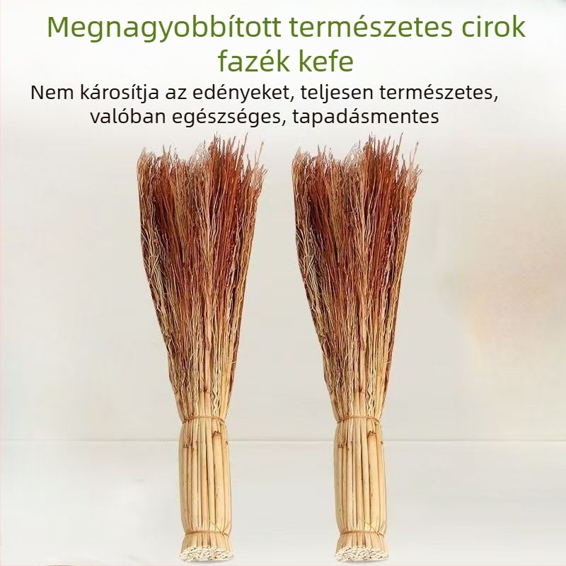 Ősi, kézzel készített fazekak és edények mosóecset, konyhai tisztító eszköz