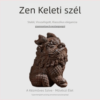 Ősrégi öntöttvas Pixiu Kirin — asztali dísz a gazdagságért és a jólétért, retro kínai stílus