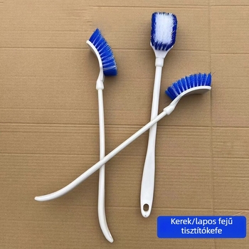 Hosszú nyelű WC-tisztító kefe, nagy fej, műanyag, kemény sörtékkel