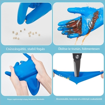 Gyerekeknek szóló háztartási kesztyűk, vízállóak, csúszásmentesek, mosogatáshoz és zöldségek előkészítéséhez, latex vastagított