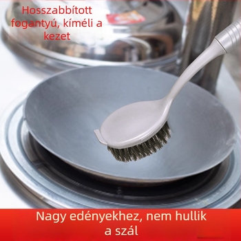 Hosszú nyelű rozsdamentes acélszálas edényecset