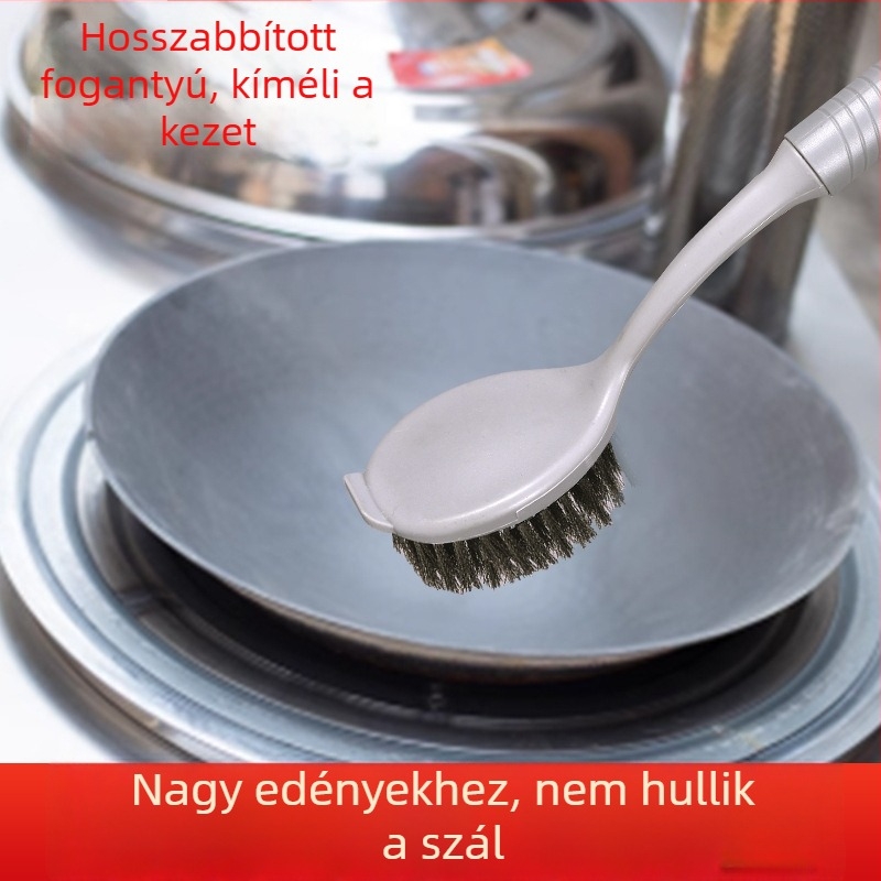 Hosszú nyelű rozsdamentes acélszálas edényecset