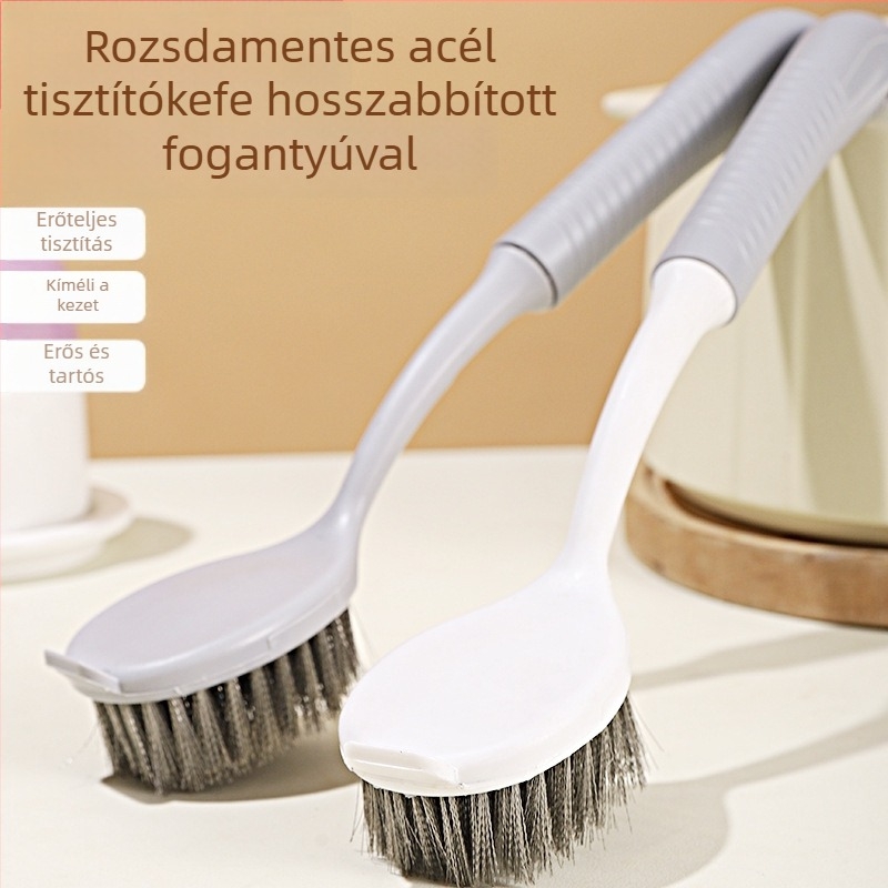 Hosszú nyelű rozsdamentes acélszálas edényecset