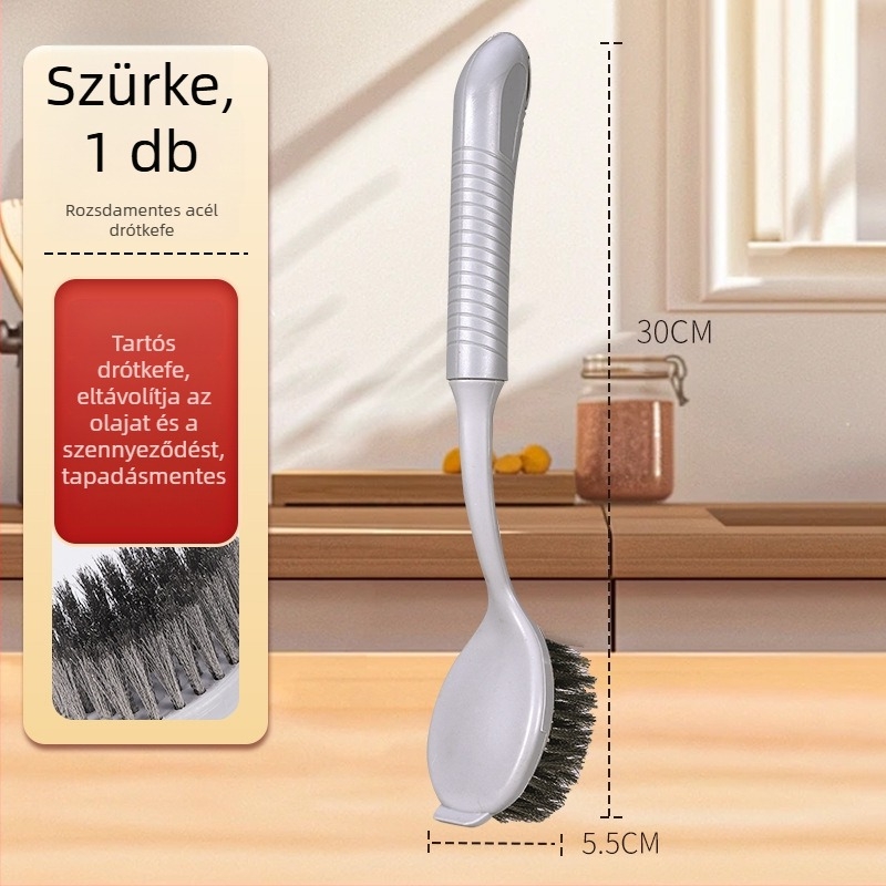 Hosszú nyelű rozsdamentes acélszálas edényecset