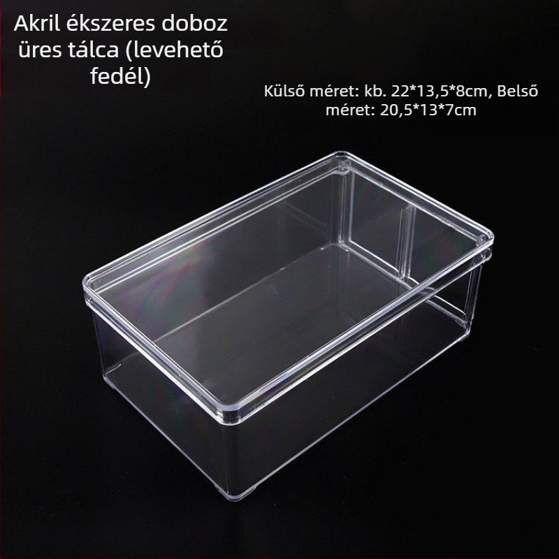 Átlátszó akril kijelző tálca ékszerek és gyöngyök számára, rekeszes tároló