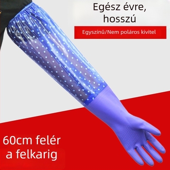 60 cm hosszú gumikesztyűk háztartási munkákhoz, vízállóak, hosszított kivitel a konyhai mosogatáshoz