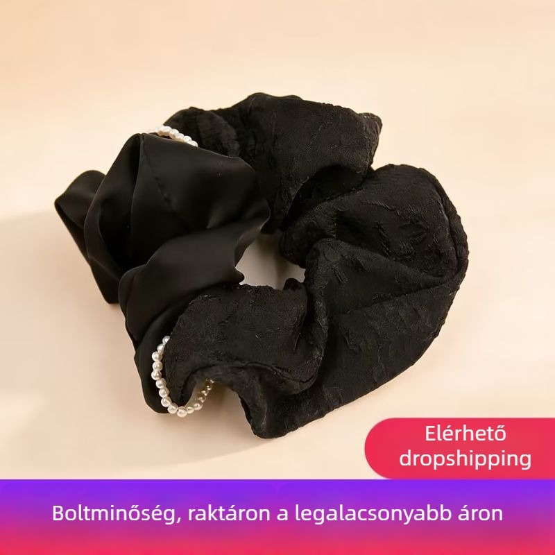 Fekete kínai-stílusú retro hajgumi, elegáns és magas rugalmasságú hajékszer