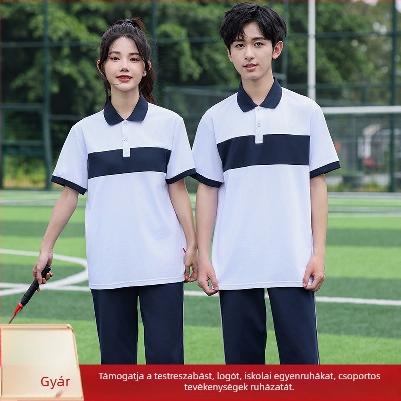 Uniszex sportos overall rövid ujjú felsővel és hosszú nadrággal, badminton és röplabda számára, iskolai egyenruha diákoknak