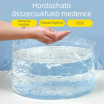 Többfunkciós összecsukható kültéri mosómedence kempingezéshez – hordozható mosómedence arcra és zöldségekre, újrahasználható