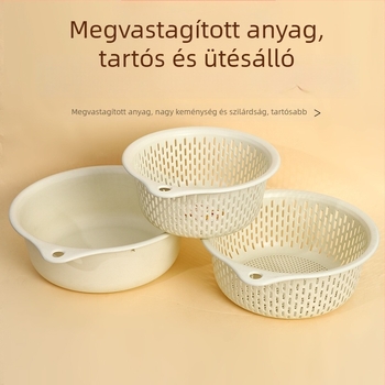 Háromszintes műanyag leeresztő kosár gyümölcsök és zöldségek számára, konyhai mosókosár, multifunkcionális