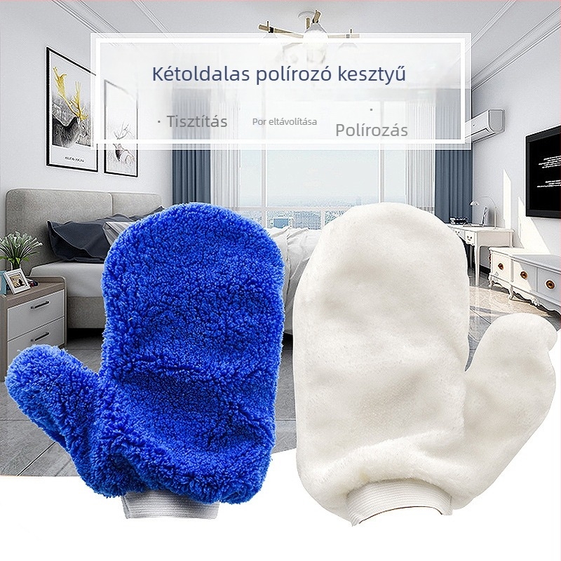 Sűrű mikroszálas bútorwaxoló és polírozó kesztyű, bőrkanapé tisztítása és olajozása, háztartási portörlő rongy, mahagóni karbantartás