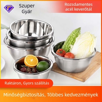Élelmiszer-minőségű rozsdamentes acél tojásfelverő tál, japán stílusú, otthoni konyhai eszköz sütéshez, dagasztáshoz és keveréshez