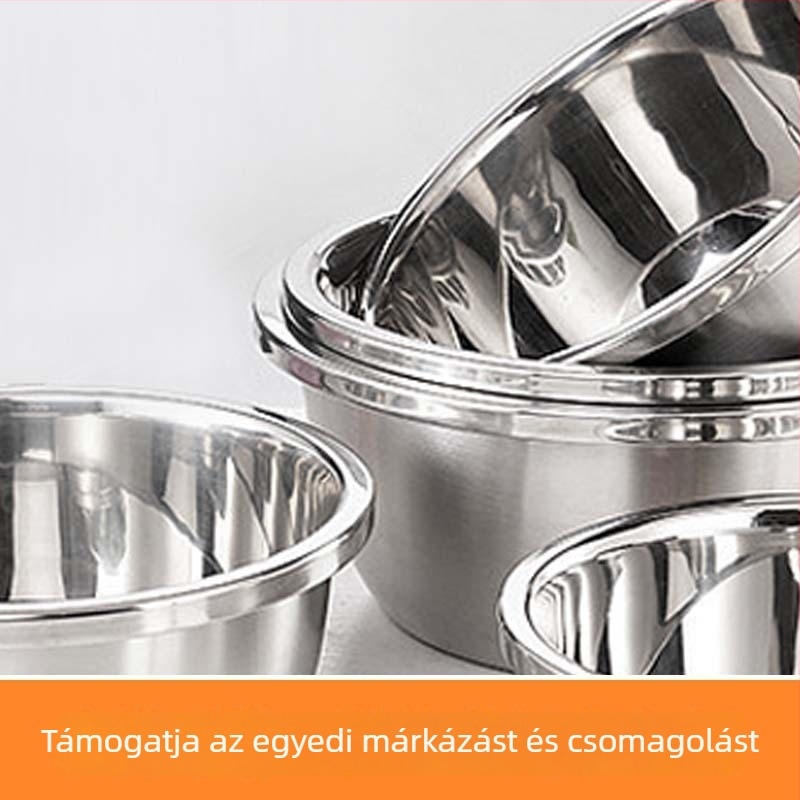 Élelmiszer-minőségű rozsdamentes acél tojásfelverő tál, japán stílusú, otthoni konyhai eszköz sütéshez, dagasztáshoz és keveréshez