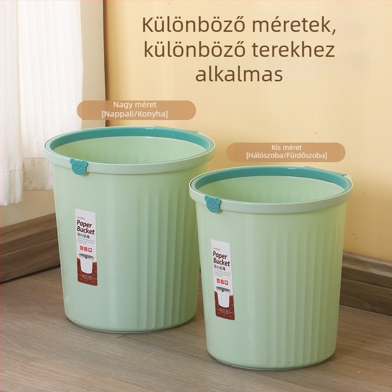 Ins-stílusú nagy kapacitású szemetes otthoni használatra nappali, konyha, hálószoba, fürdőszoba, WC és iroda számára, fedél nyomógyűrűvel