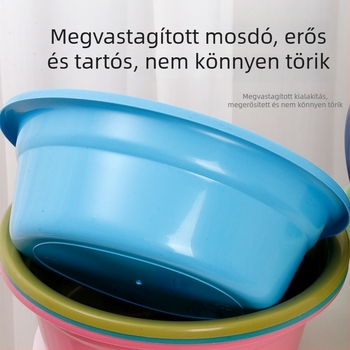Vastagított műanyag mosómedence ruhák, arc és zöldségek mosására, lábáztatáshoz