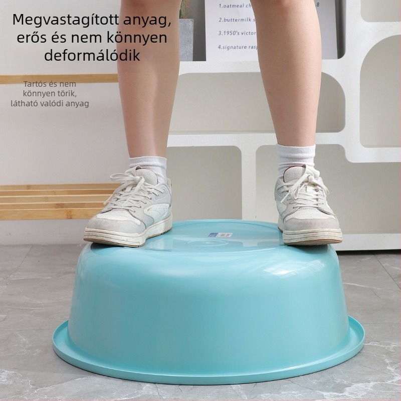 53 cm átmérőjű műanyag mosóedény arc- és zöldségmosáshoz, extra nagy, vastított, fürdésre