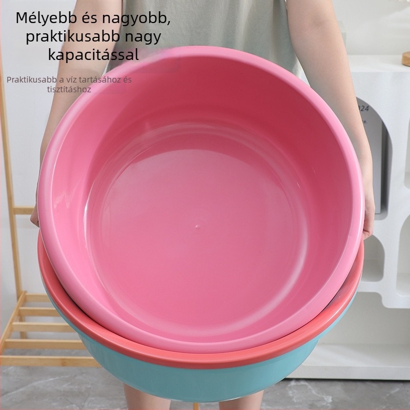 53 cm átmérőjű műanyag mosóedény arc- és zöldségmosáshoz, extra nagy, vastított, fürdésre