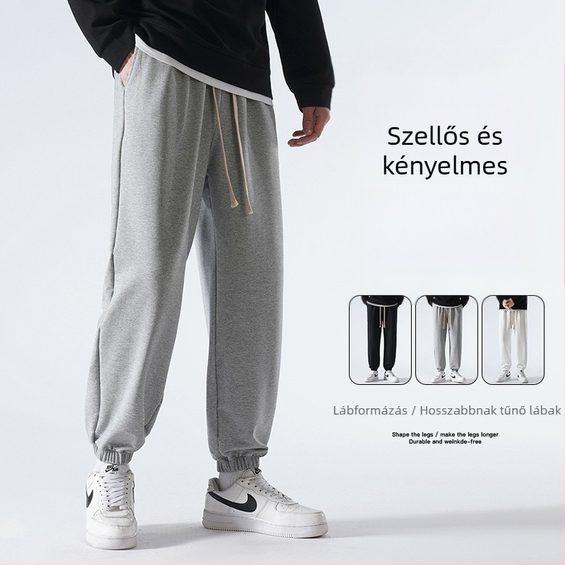 Férfi tavasz–ősz casual nadrág, egyenes szabás, sportos, sokoldalú