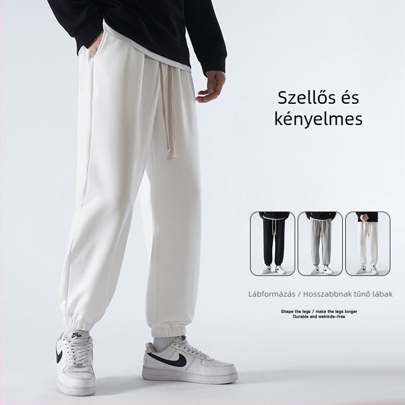 Férfi tavasz–ősz casual nadrág, egyenes szabás, sportos, sokoldalú
