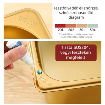 32 cm méretű, rozsdamentes acélból készült, téglalap alakú tál fedővel és osztólemezzel