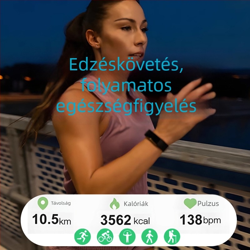 Bluetoothos egészségügyi monitorozó gyűrű: pulzus, véroxigén szint és alvás nyomon követése, automatikus detektálás és beépített kamera