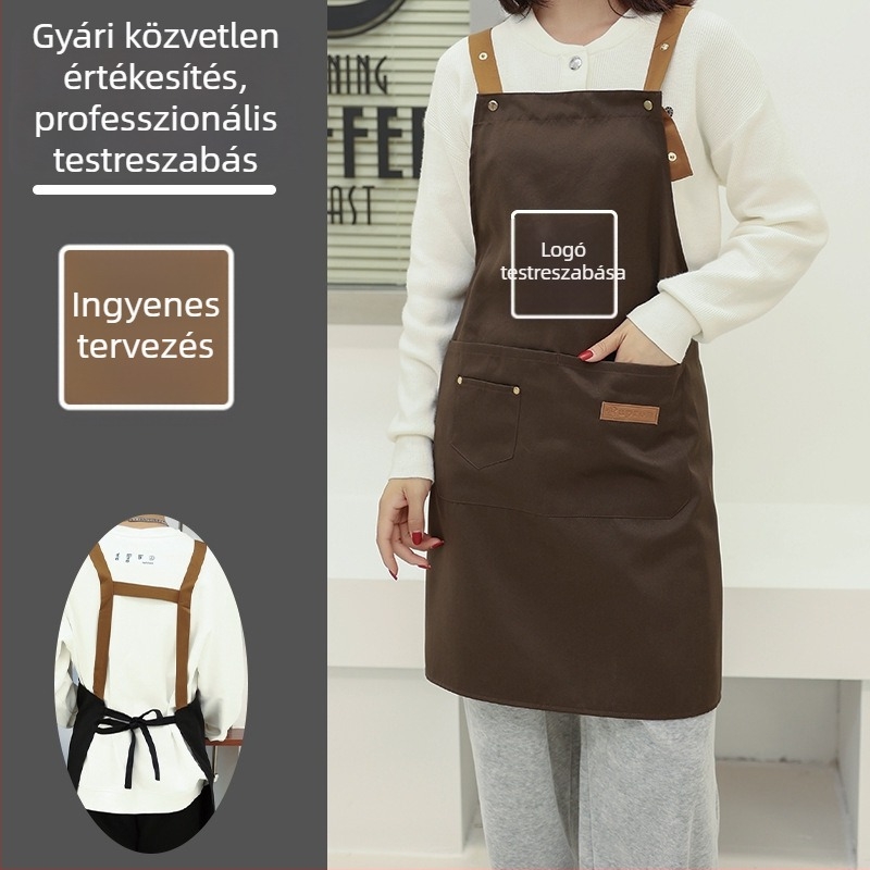 Nyári vízálló kötény egyéni logóval kávézók és éttermek számára, ujj nélküli, poliészter, nyomtatás a derekán, egyszínű