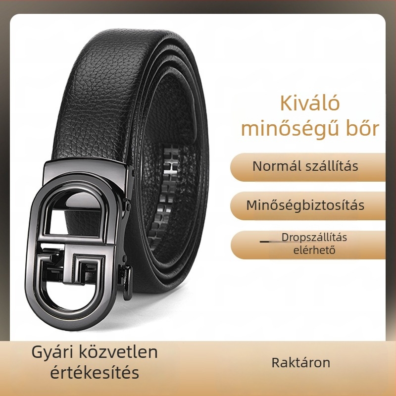 Férfi PU bőr öv ötvözet automata csattal, elegáns és sokoldalú üzleti és mindennapi viselethez, szélesség 2-4 cm, Coinoknoe